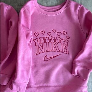 Custom Nike Red Hearts Pink Sweatshirt